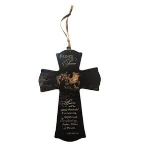 Christian Nativity Cross Isaiah 9:6 Prince of Peace Ornament Wall Hanging